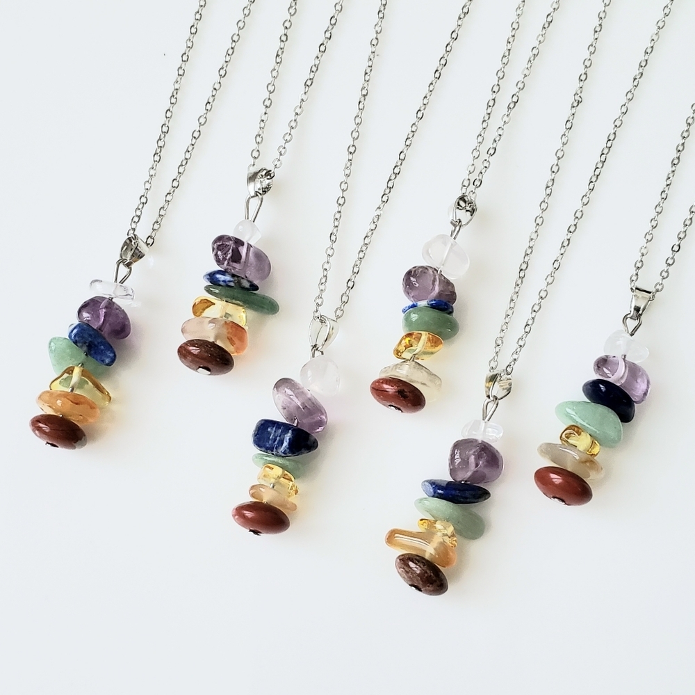 LAST ONE! Natural stone chakra necklace - Picture 2 of 5